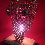 Buste Lampe sur socle Bois